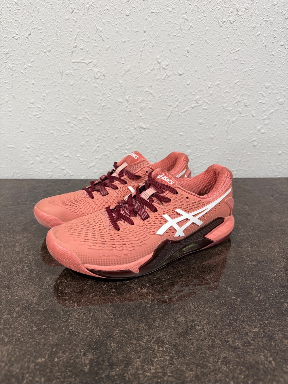 Asics Gel Resolution 9 Womens Sz 7 Tennis Pickleball Shoes Pink Red White